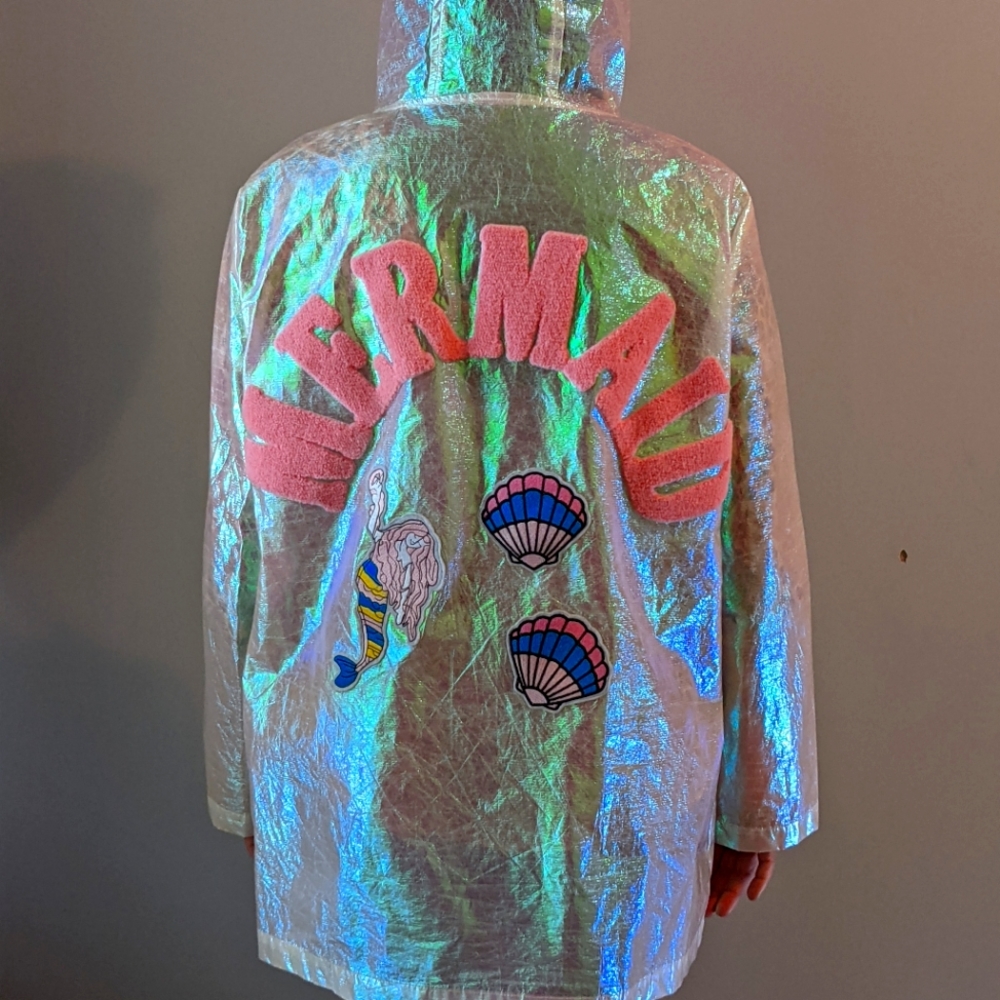 Mermaid Holographic rain coat